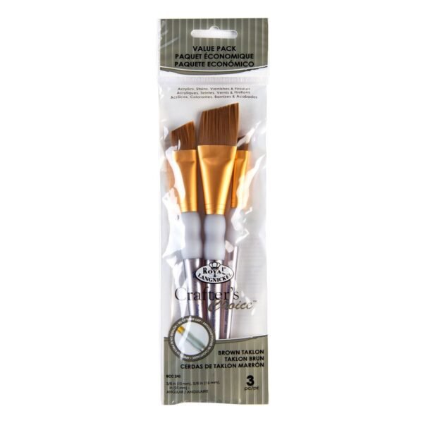736052PK_lg Crafter's Choice Brown Taklon Brush Set 5/Pkg