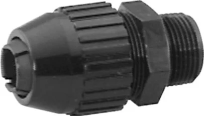 DV_ZoomOriginal_I_53316 Liquidtight Strain Relief Connector, 1/2" Hub Size, Steel, Straight, 0.55" Throat Diameter Minimum, Nylon, Neoprene Bushing